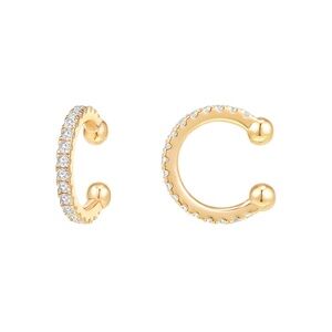 Round Huggie Gold Ear Cuffs